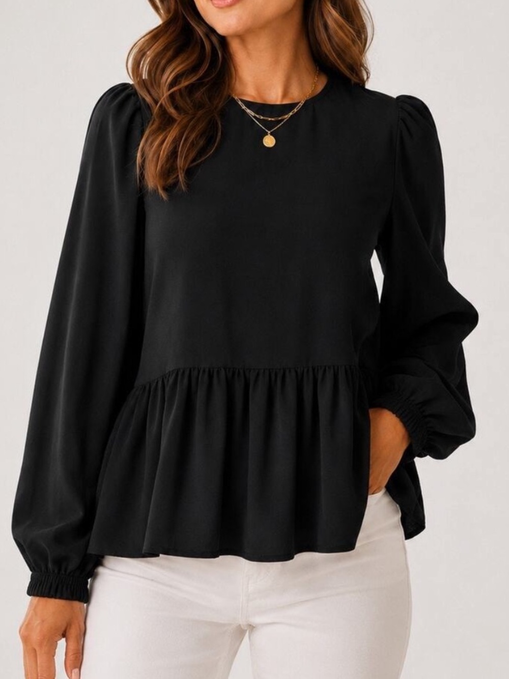 Tuckernuck Pomander Place
Carlota Peplum Blouse - Black S